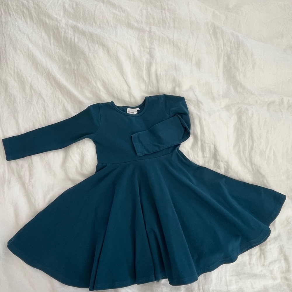 Teal Long Sleeve Kids Dress